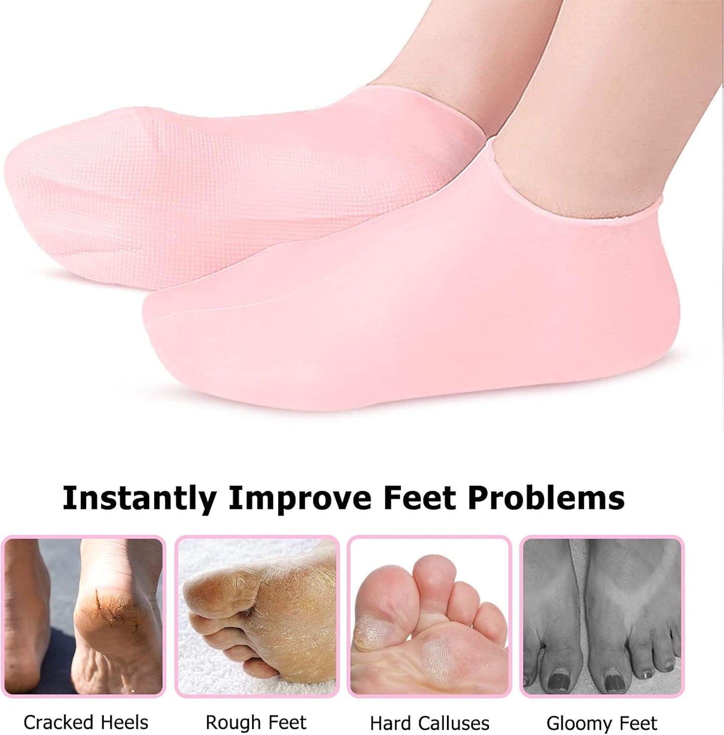 Moisturizing Socks, Pedicure Socks for Repairing Dry Feet, Cracked Heel and Softening Rough Skin. ( 2 pieces)